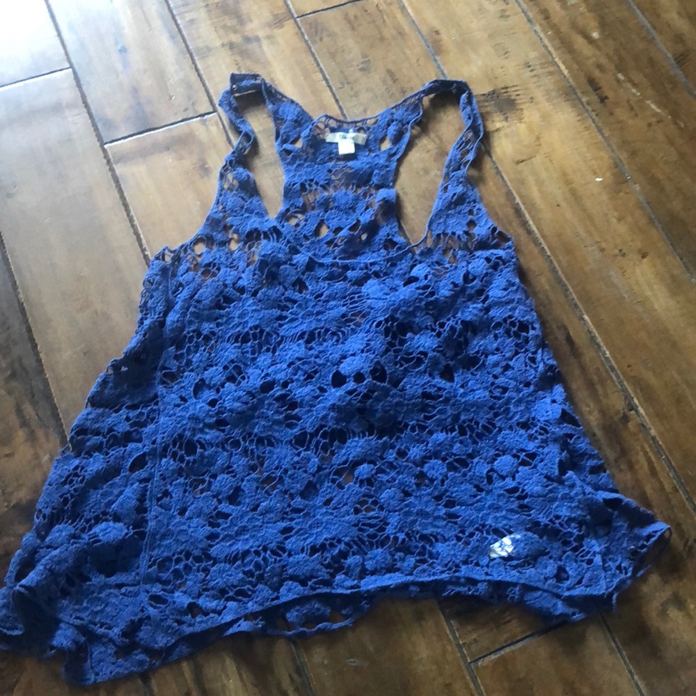 Lace Sheer Rasor Back Tank Top
